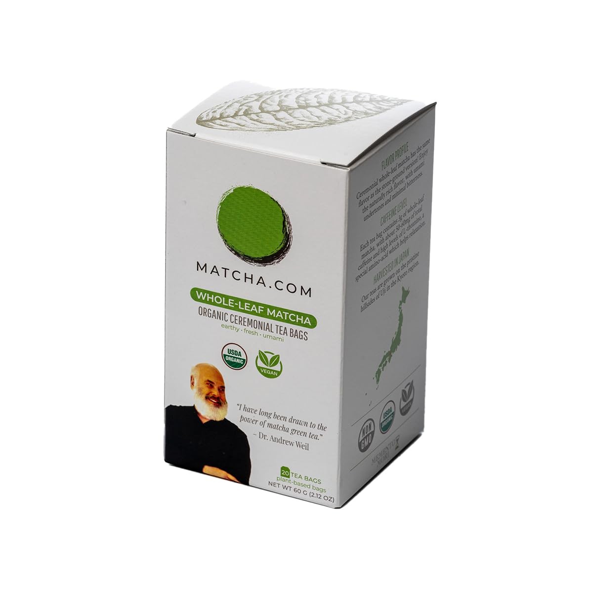 Matcha Green Tea Powder – Organic Japanese Matcha – 20 Teabags – Rich Umami