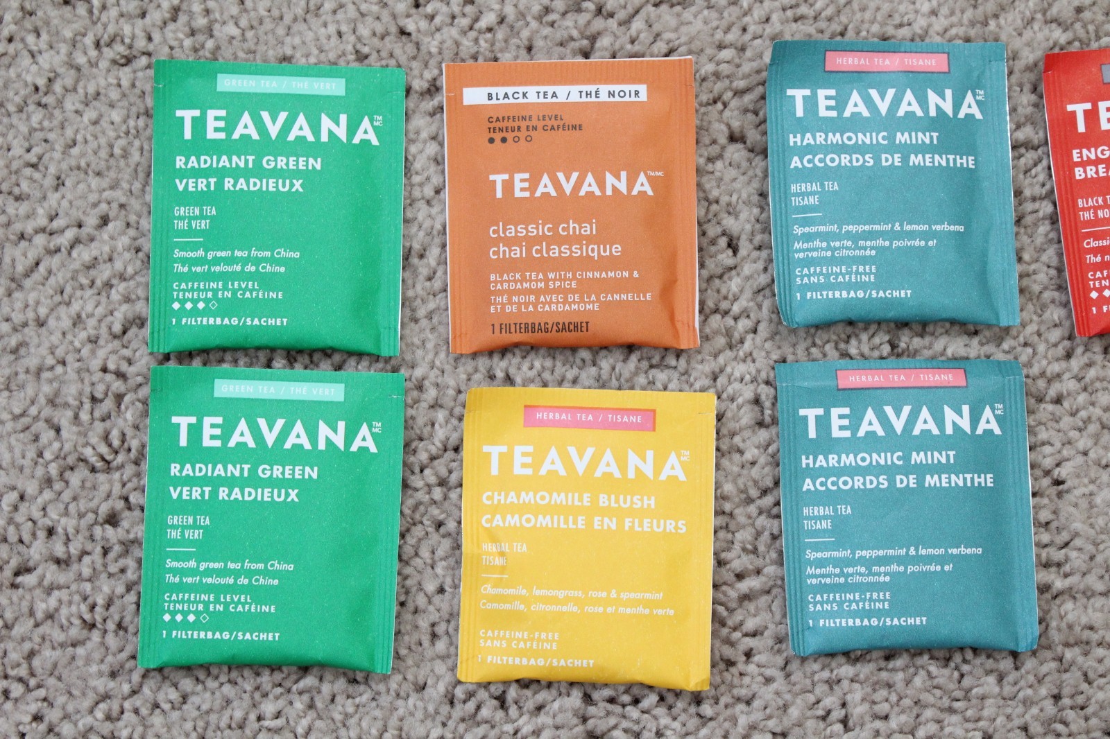 STARBUCKS TEAVANA Tea Bag Lot of 41 Sachets Mix of 5 Flavors for Tea Lovers