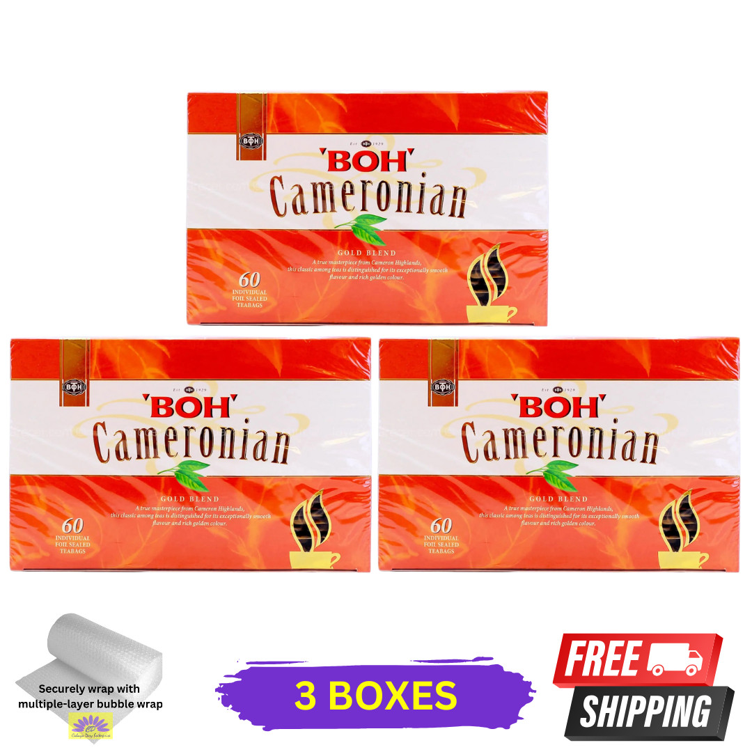 3 X BOH Cameronian Gold Blend Tea – 60 Foil-Sealed Teabags