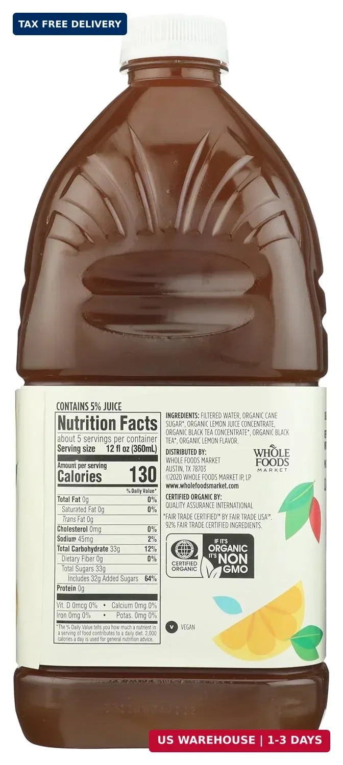 365 by Whole Foods Market, Organic Lemonade & Black Tea Blend, 64 Fl Oz