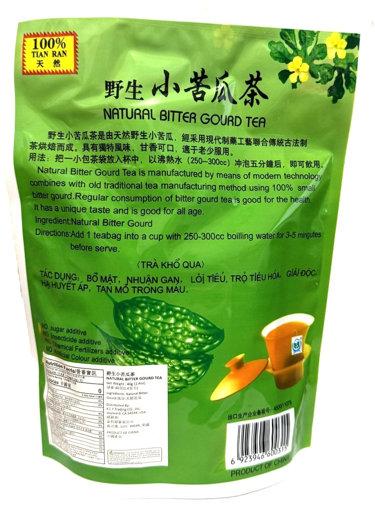 Yesheng Natural Bitter Gourd Tea 20 Tea Bags 40g Wild Bitter Melon Herbal Tea