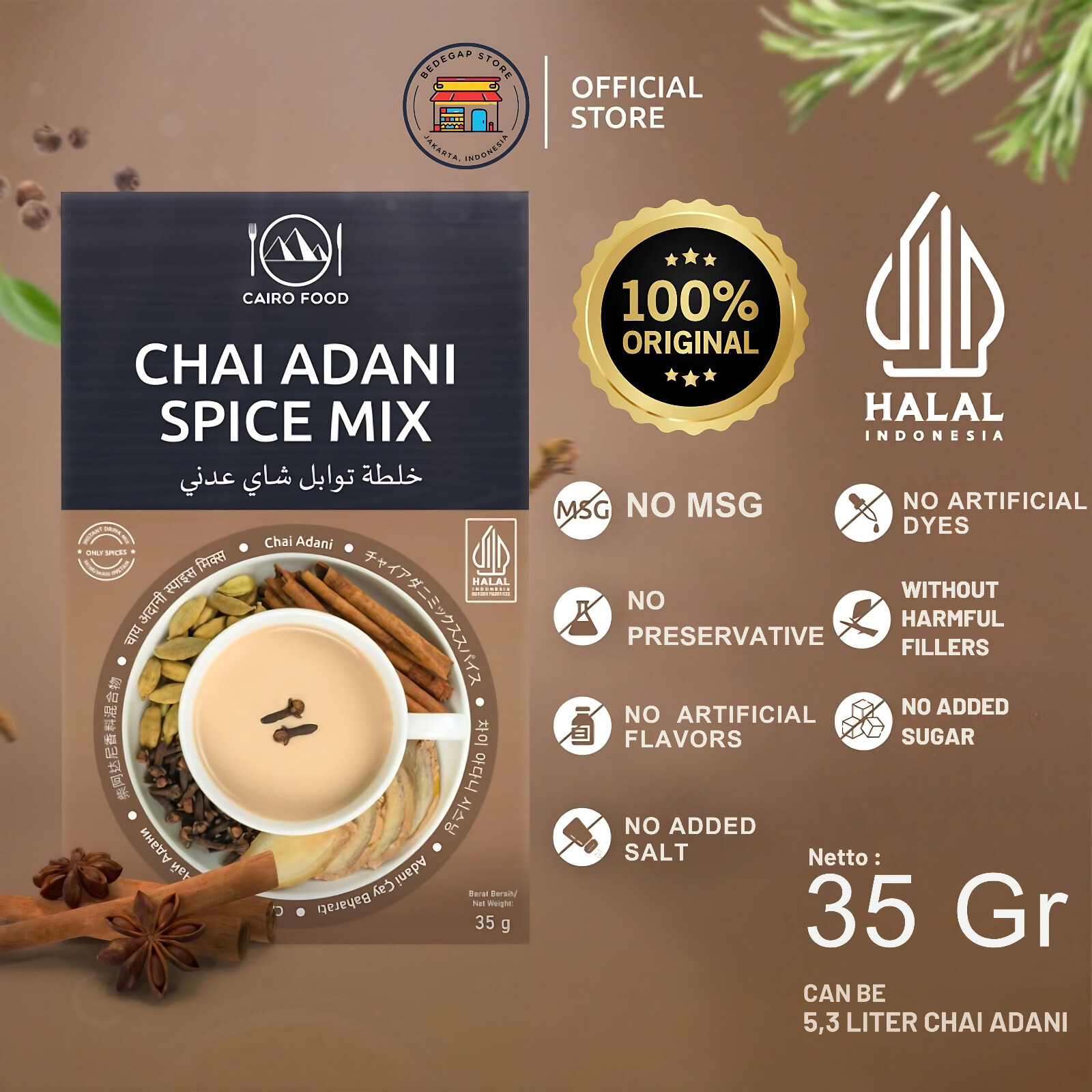Organic Original Chai Adani Tea Spice Mix 35gr / 100gr ( WINTER DRINK)