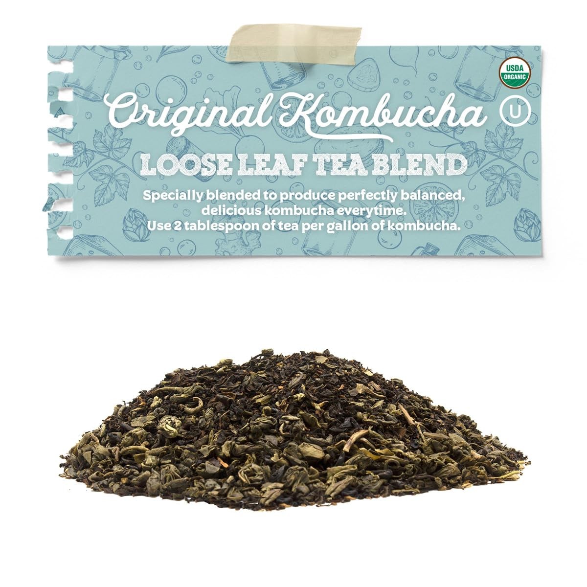 USDA Certified Organic Kombucha Tea Blend 8 oz | Makes 22 Gallons | Kosher Ce…