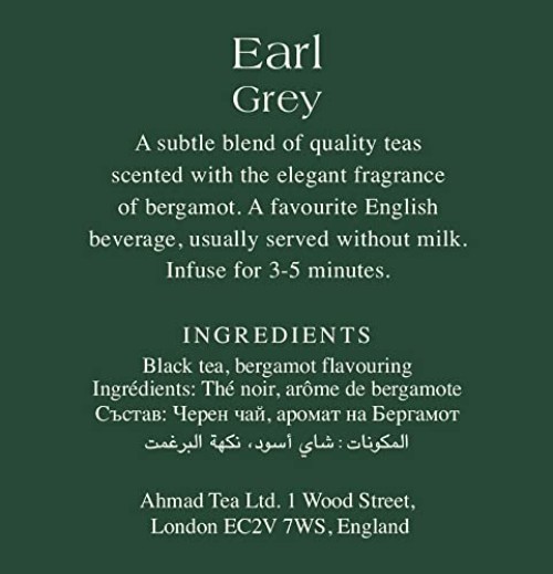 Earl Grey Tea Bags, 100 Count – Gluten-Free and Diabetic Friendly