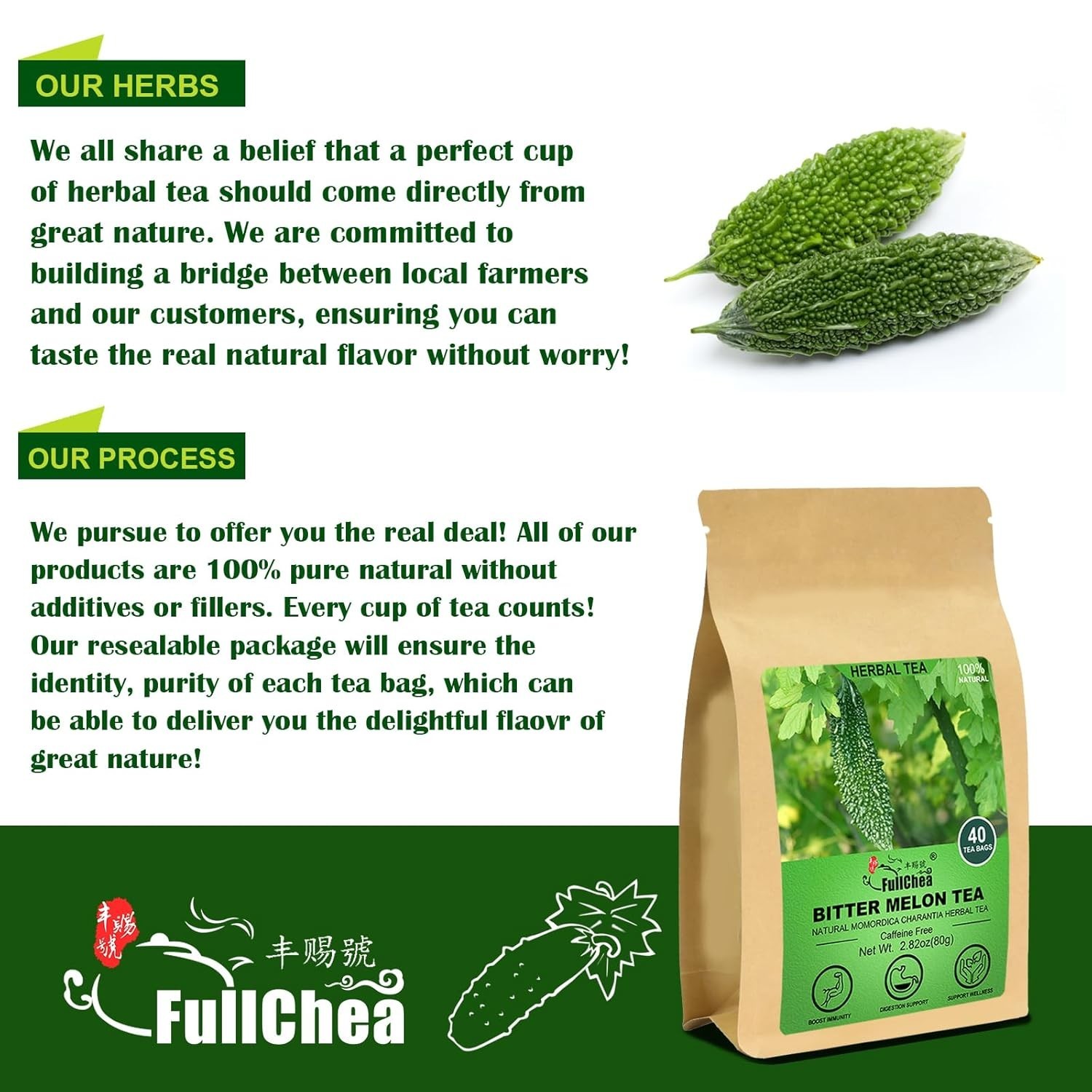 Bitter Melon Tea, 2g X 40 Count – Natural Dried Momordica Charantia – Cut & …