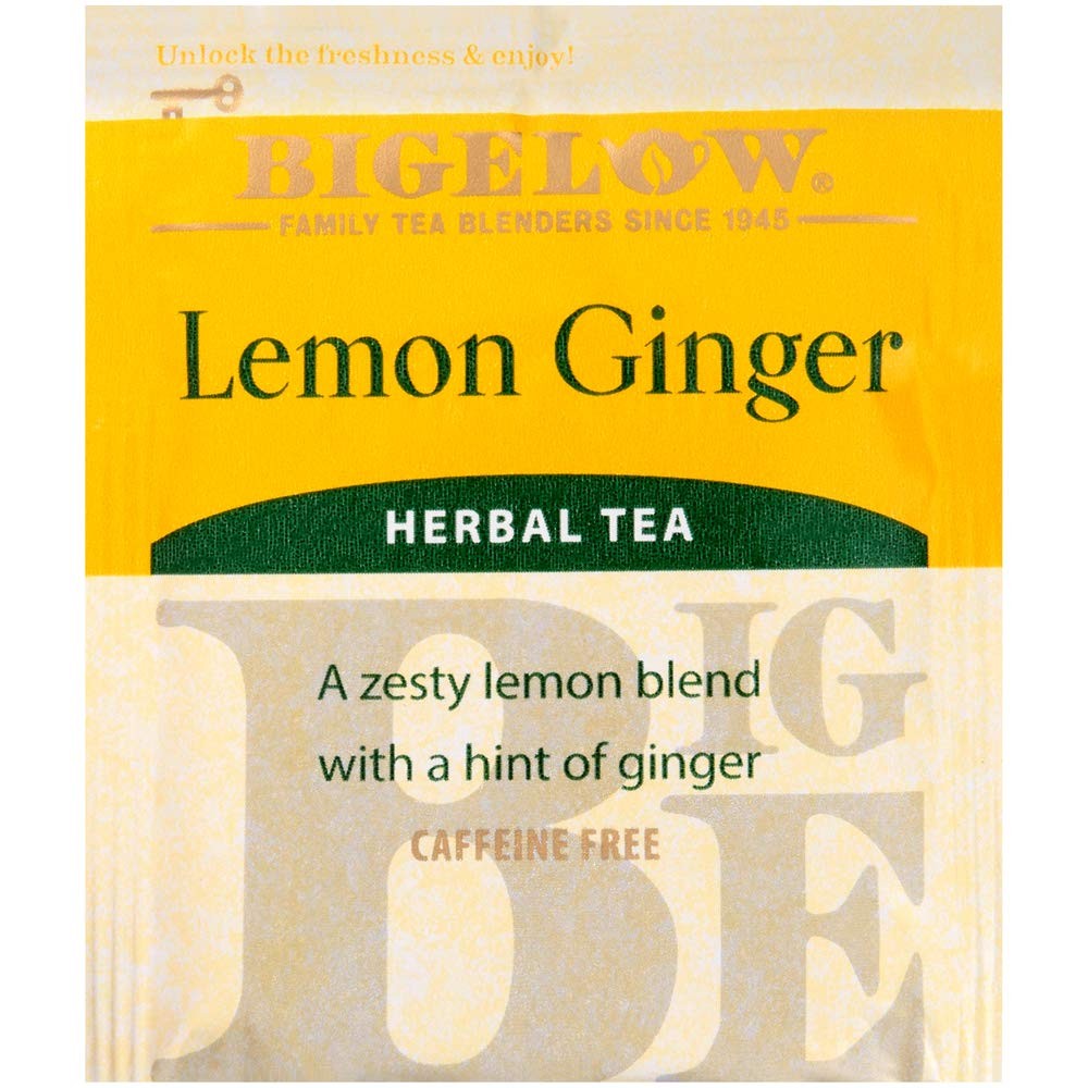 Bigelow Lemon Ginger Herbal Tea Bags 28Count Box Pack of 1 Lemon Ginger Tea B…