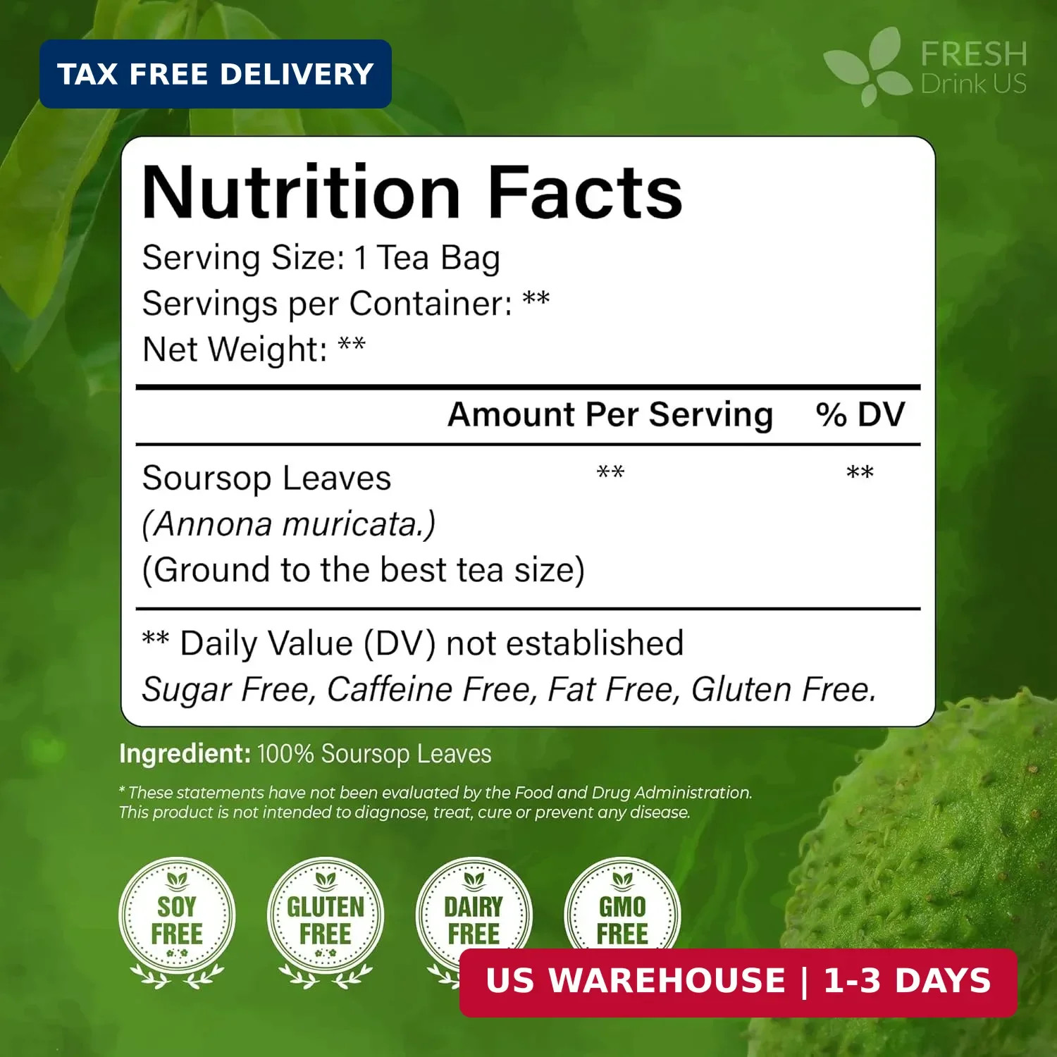 FreshDrinkUS, Premium Tea Herbal Loose Leaves, Tea for Tea Lovers, Loose Leaves