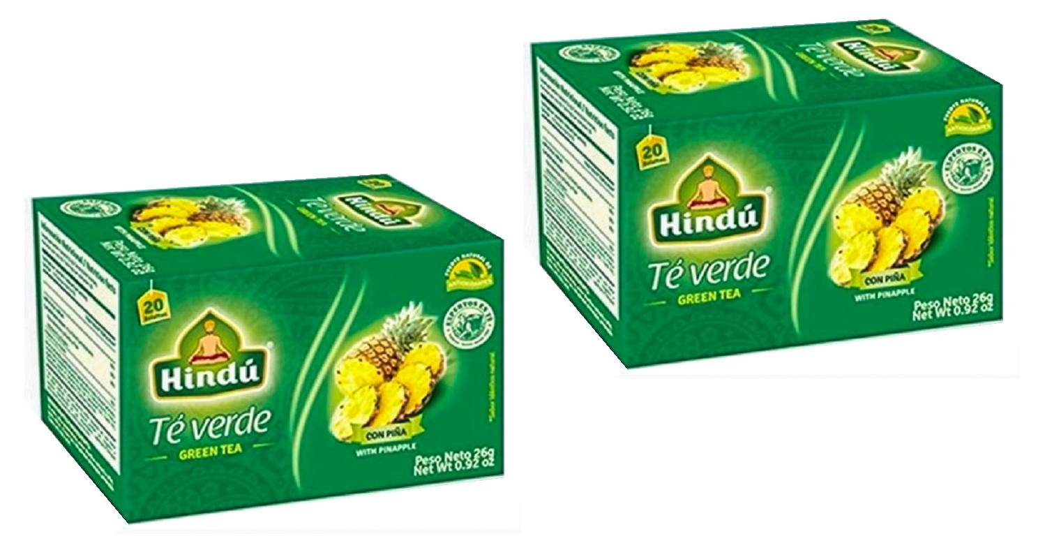 Hindu Green Tea with Pineapple -Weight Loss- 20 Bags Box (Pack of 2)