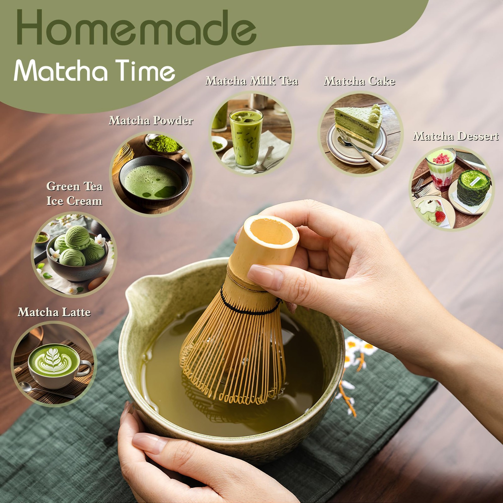 6 Pcs Matcha Whisk Set, Japanese Ceremonial Matcha Making Tools Kit for Bambo…