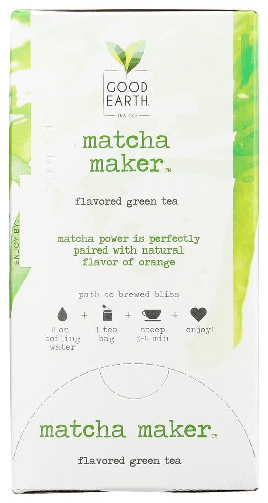 Good Earth Sweet & Spicy Matcha Flavored Green Tea 18 Tea Bags 1.37 Oz (Pack …