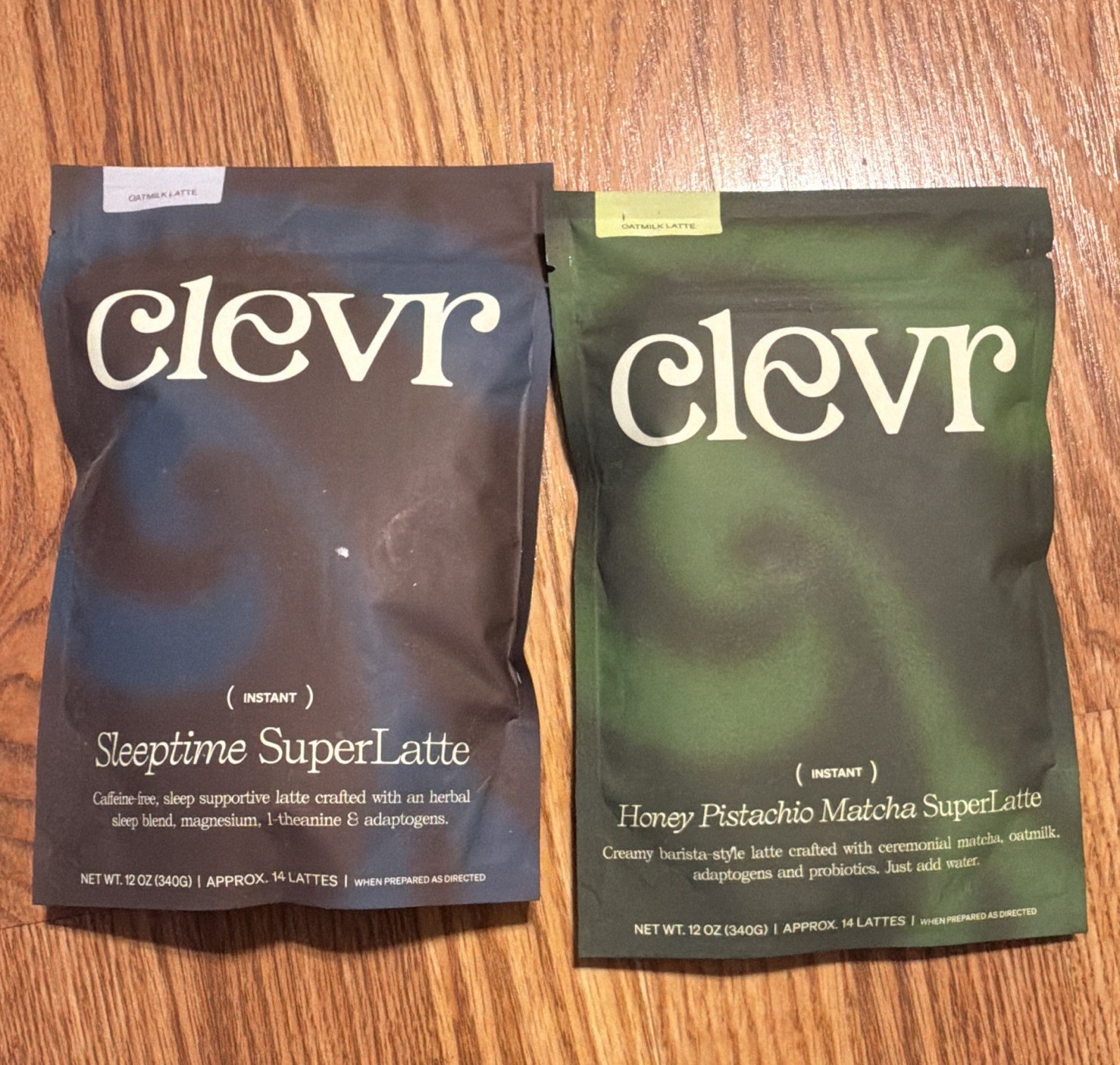 clevr SuperLatte Mix Bundle 2-Pack 12 oz Sleepytime + Honey Pistachio Matcha