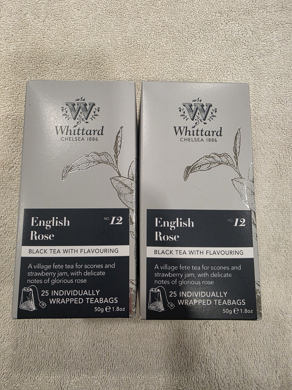 Whittard English Rose 50 Traditional Teabags Exp 11.30.2027