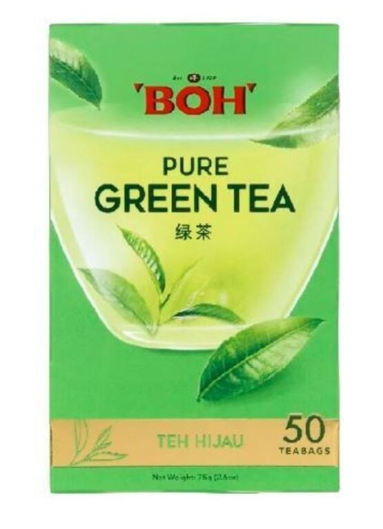 BOH Pure Green Tea Cameron Highlands Refreshing Teabags Malaysia (Pack of 4×50)