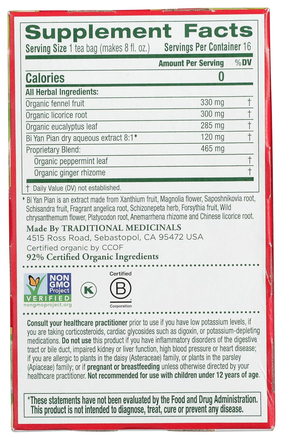 Traditional Medicinals – Breathe Easy Seasonal Tea – Promotes Respiratory Health