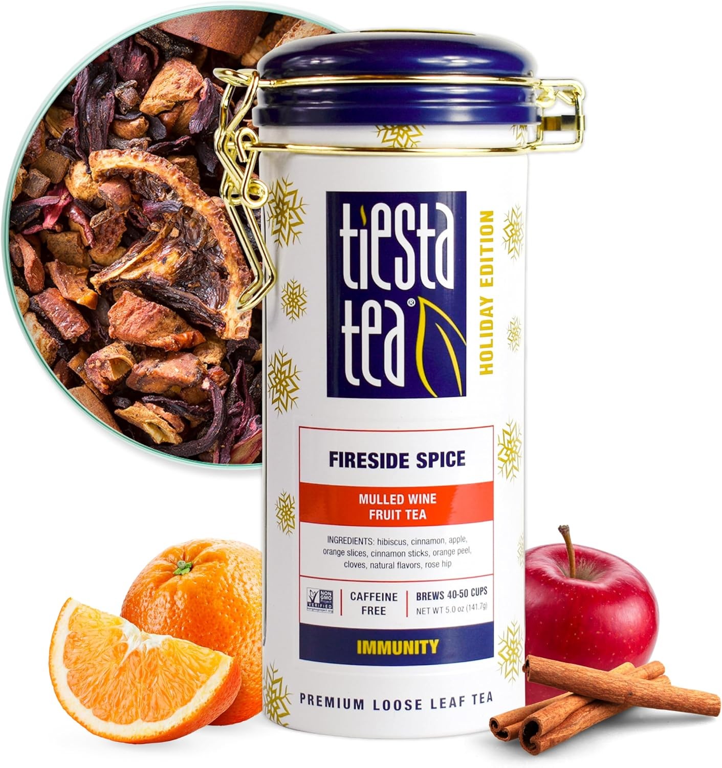 Fireside Spice, Loose Leaf, Mulled Wine Herbal Tea, Premium Non-Caffeinated