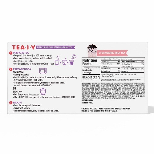 YULU Instant Boba Classic Milk Tea Taro and Strawberry Variety Pack Tea Kit