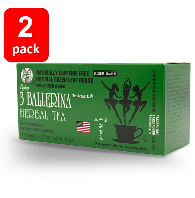 2 BX 3 BALLERINA TEA EXTRA STRENGTH 18 BAGS EA BOX 100% ORIGINAL