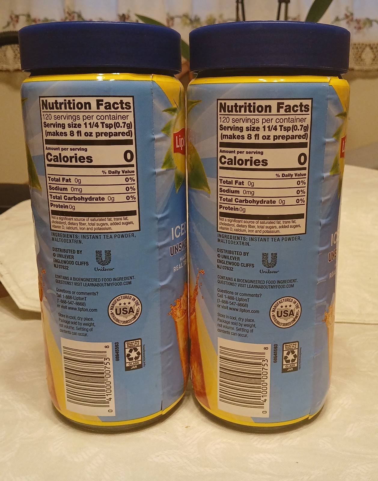Lot of 2 Lipton ☀️Unsweetened Instant Iced Tea Mix Makes 30 quarts Discontinued