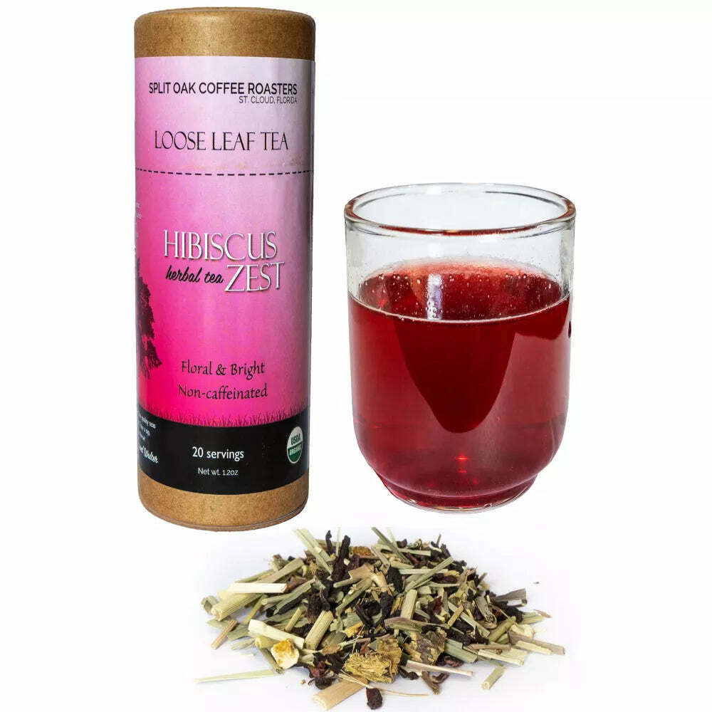 Organic Hibiscus Zest Herbal Loose Leaf Tea
