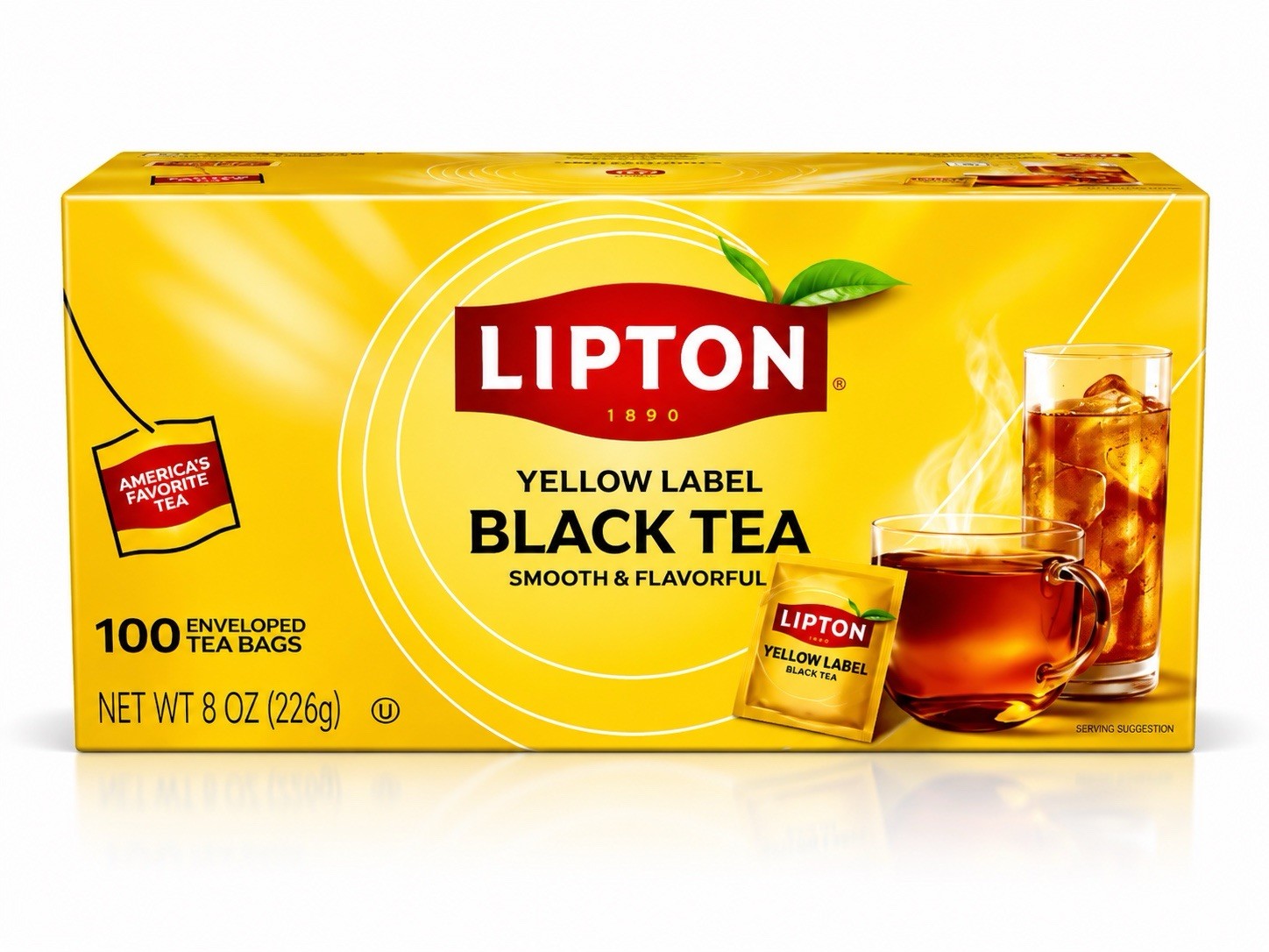 Lipton Yellow Label Black Tea Bags – 10 Pack (100 Tea Bags Each) – New & Sealed