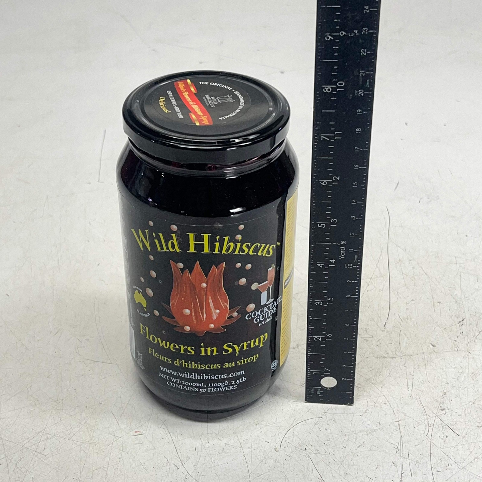 WILD HIBISCUS FLOWER (50 FLOWERS) Wild Hibiscus Flowers In Syrup 2.5lb BB 06/29