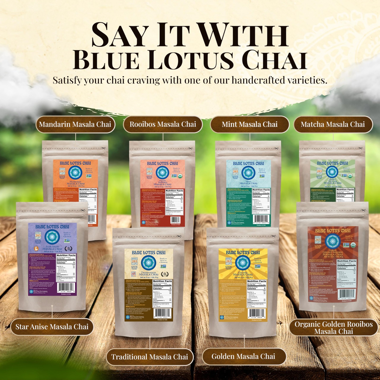 Blue Lotus Chai – Traditional Masala Chai – Makes 265 Cups – Just Add Hot Wat…