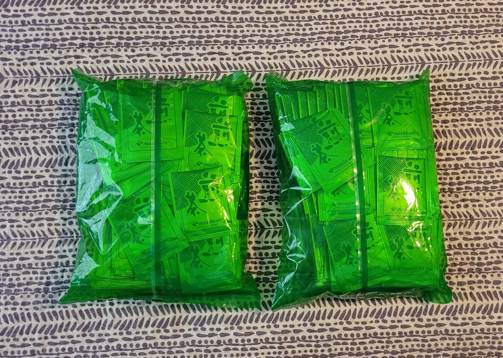 Lot of 2 Maeda-en Sencha Green Tea with Matcha 7oz X 100 Tea Bags Japan
