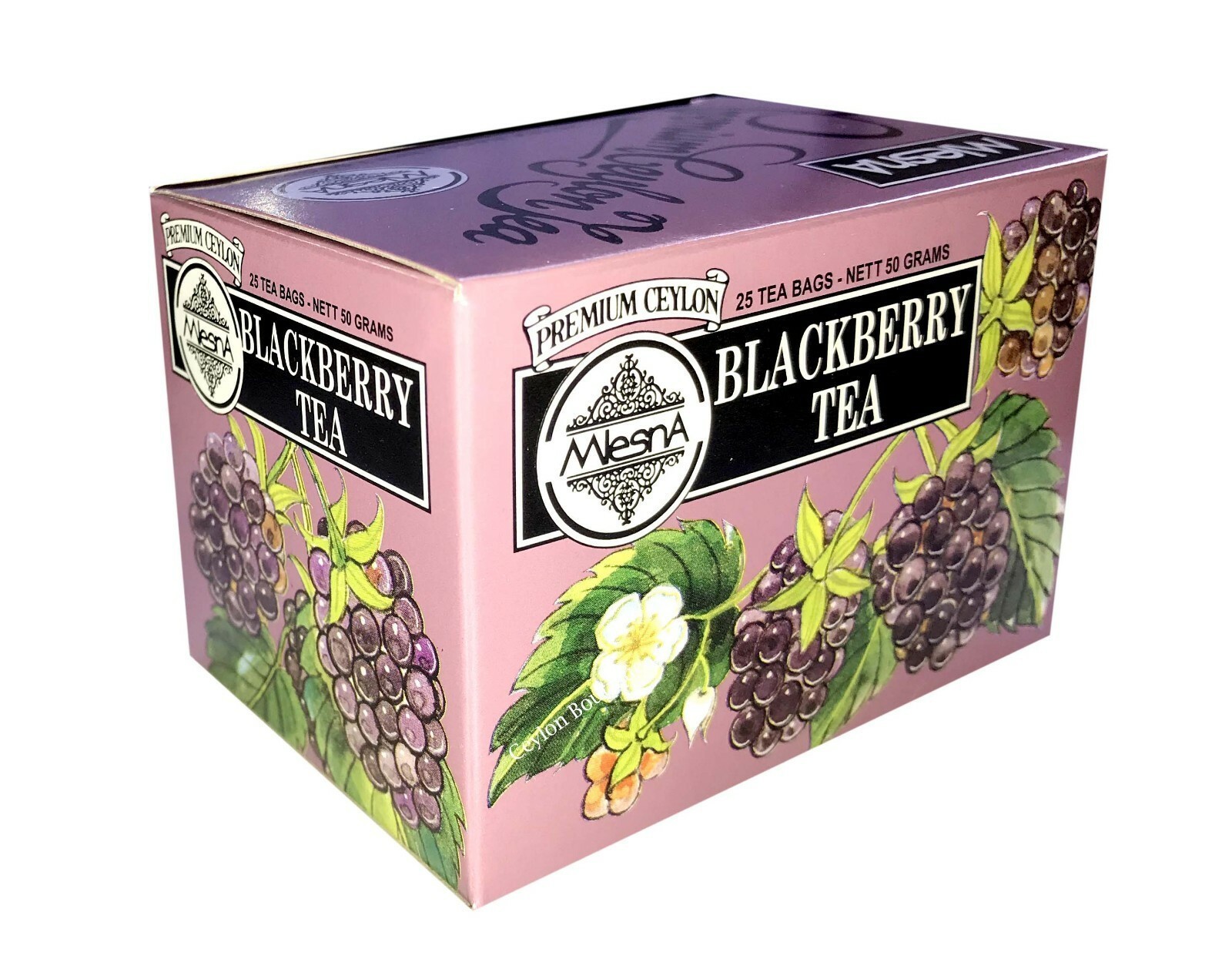 Mlesna Blackberry Flavored Pure Ceylon Tea (200g/7.05oz) 100 Tea bags