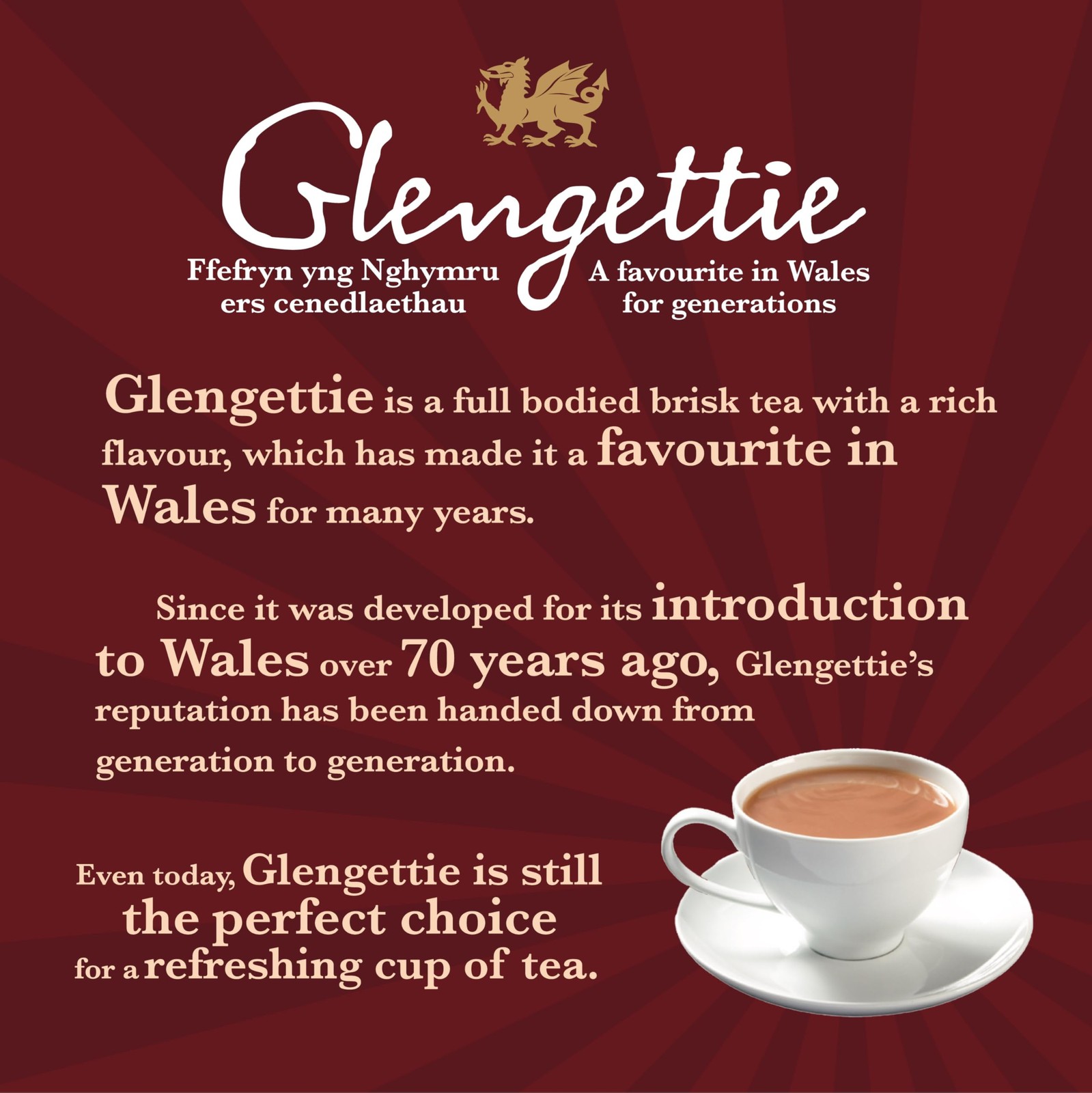 Glengettie Foil Tea Bags 80 Count Box 250g