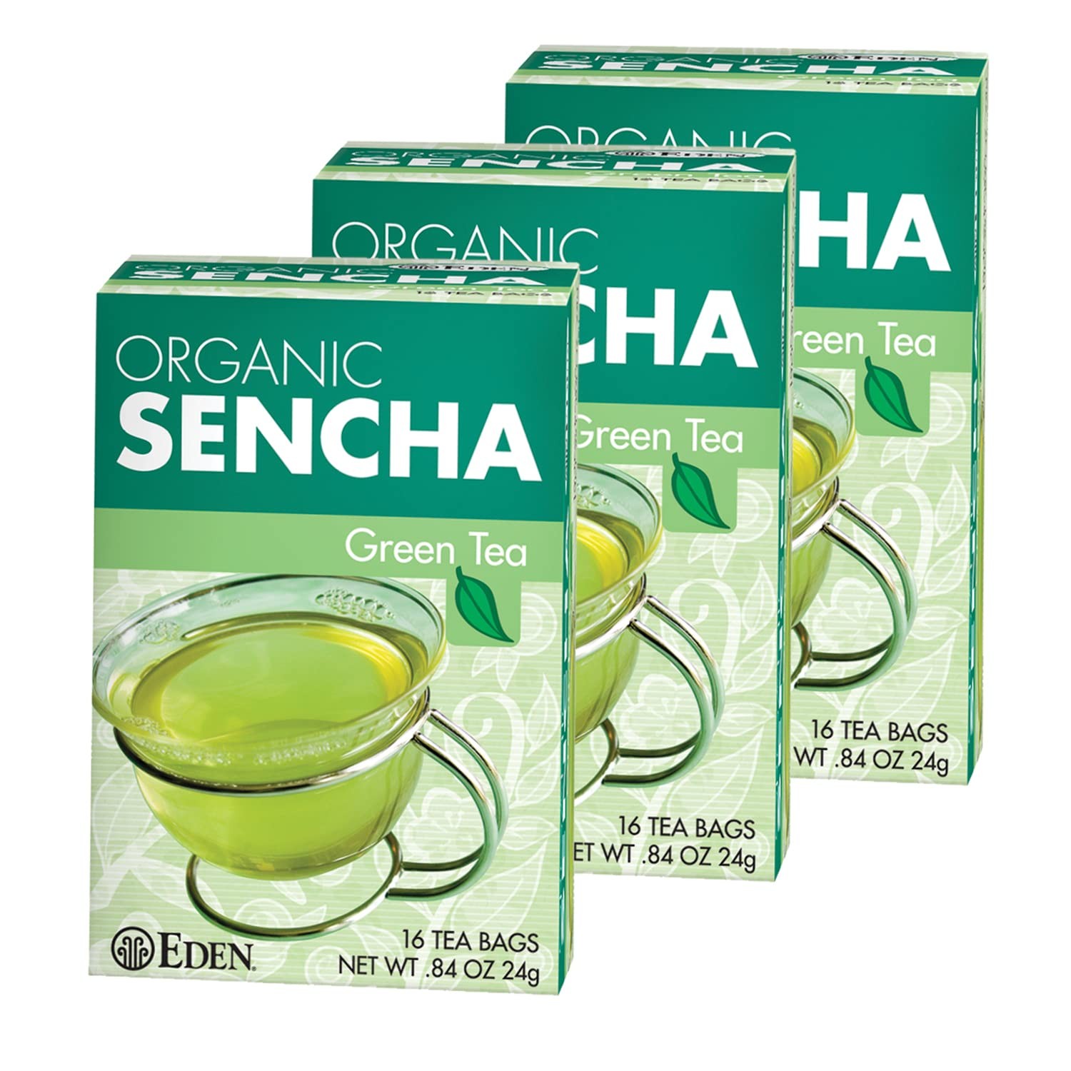Organic Sencha Green Tea, Japanese, Uji Cha, 16 Unbleached Manila Tea Bags/Bo…