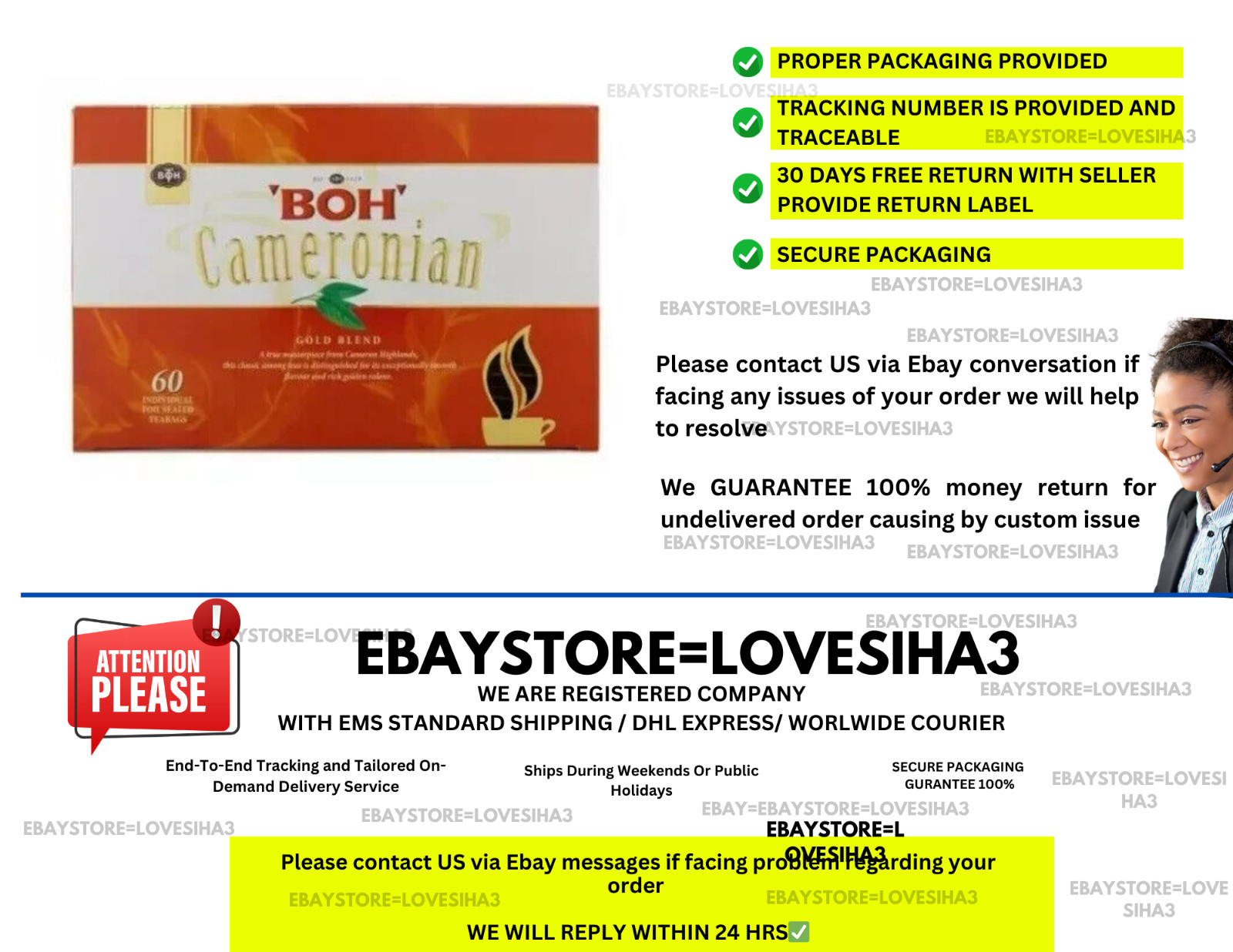 BOH Plantation Cameronian Gold Blend Tea Foil Sealed Malaysia Cameron 60 teabag