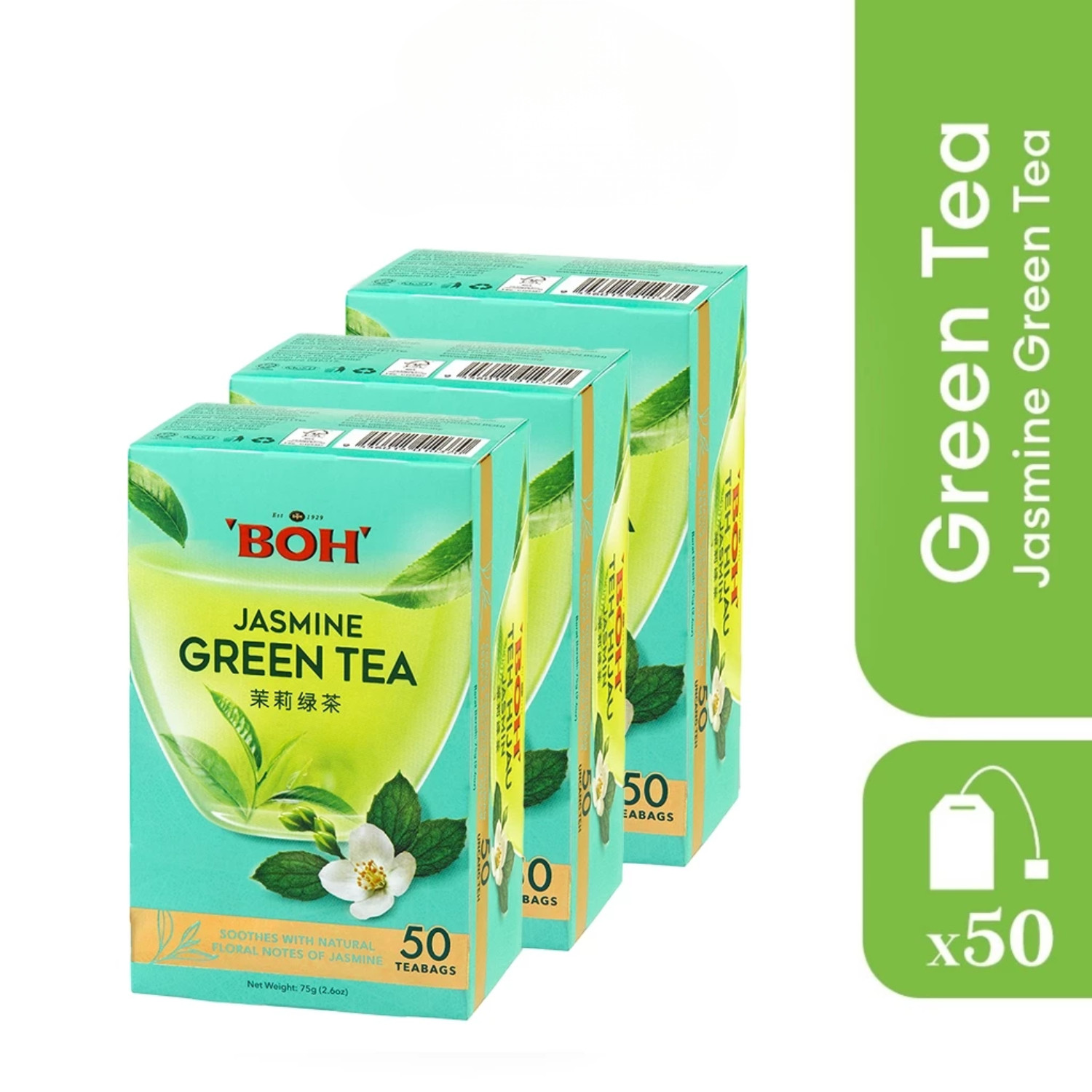 BOH Jasmine Green Tea Teabag (50’s)