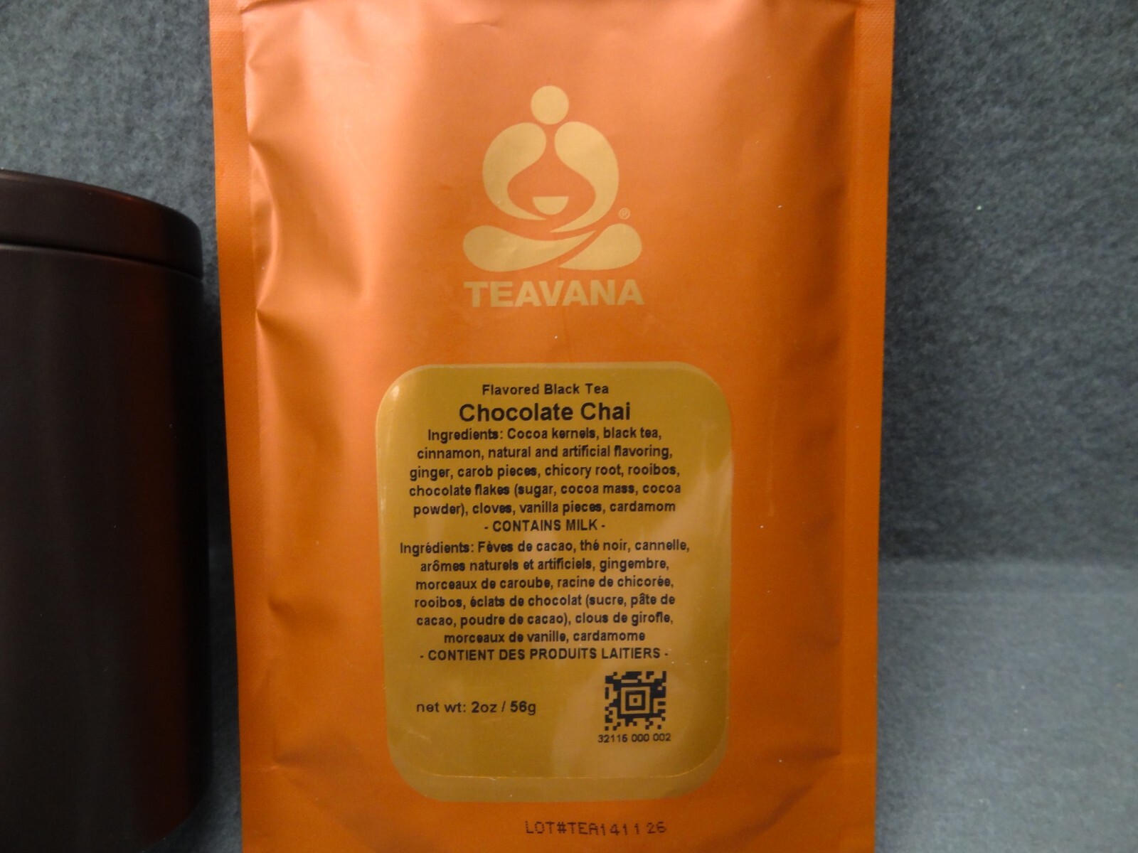 NEW Teavana Chocolate Chai Black Tea 2oz 56g w/ Tin Canister 2014 Gift Sample