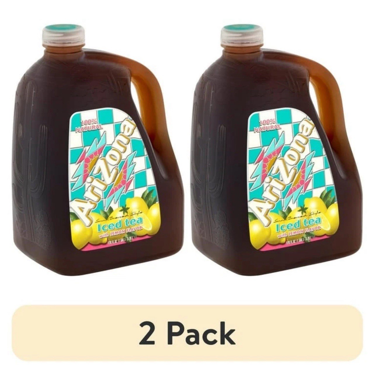 2 PK – AriZona ☀️ Sun Brewed Style Iced Tea w/ 🍋 Lemon Flavor, 128 fl oz