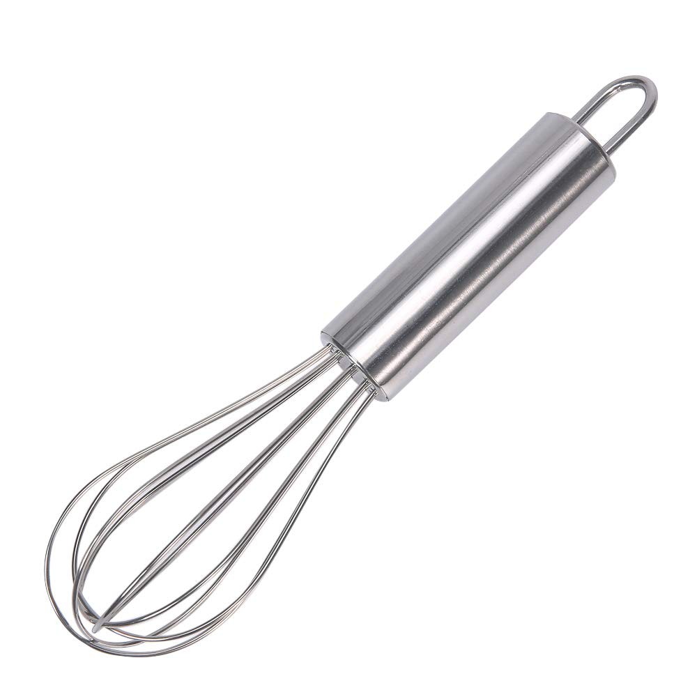 Huakai stainless steel small whisk for cheese, coffee, eggs, 6 inches, Silver