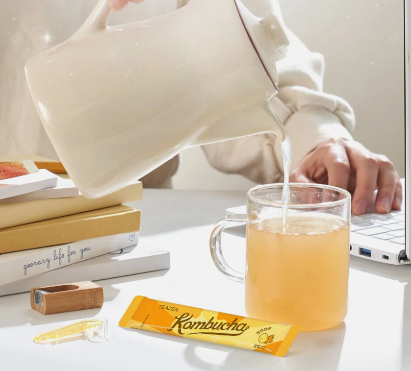 [TEAZEN] Lemon Ginger Hot & Ice Kombucha Tea 5g X 30 Sticks Probiotics / K-Food