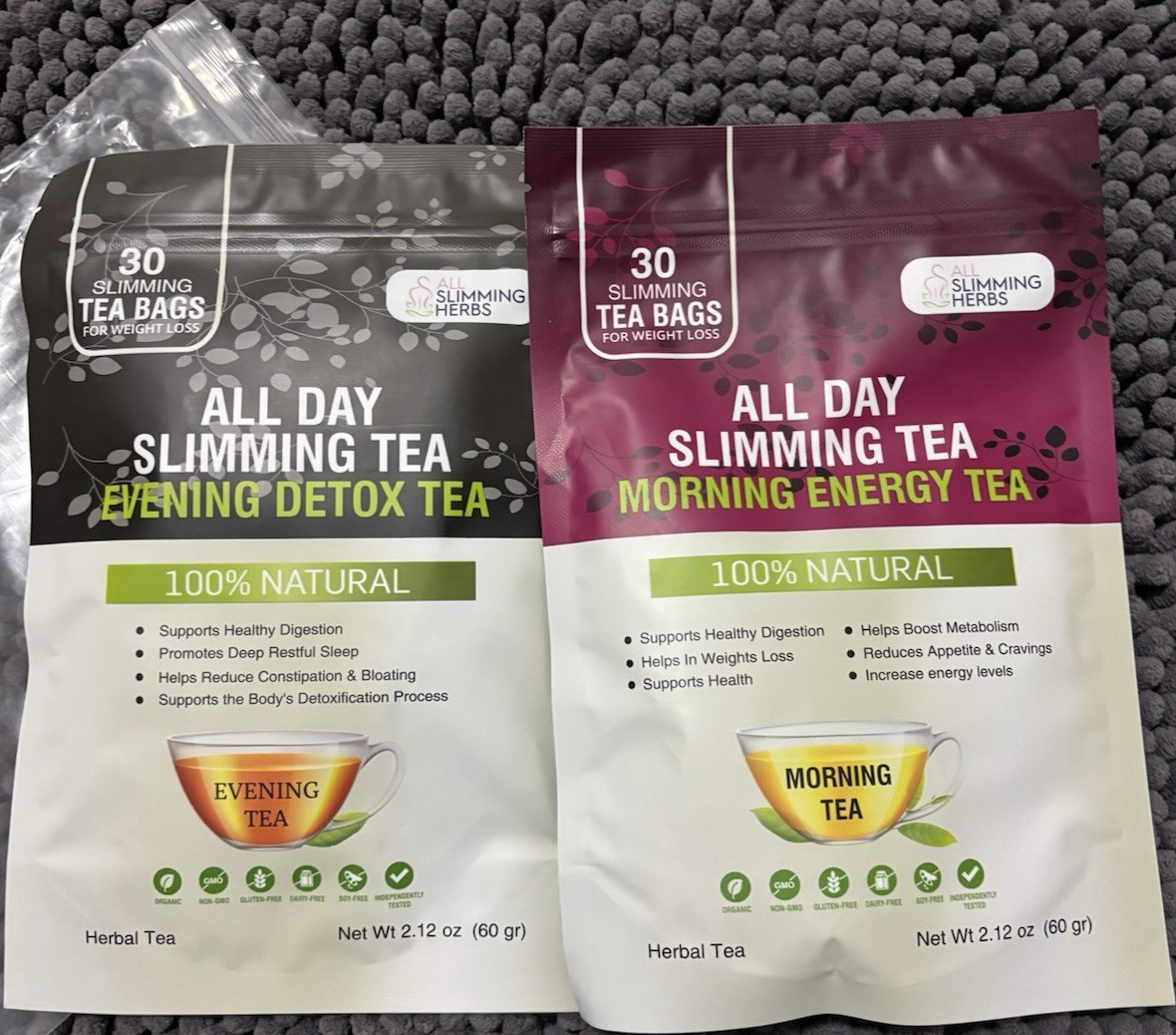 All Slimming Herbs All Day Slimming Tea Morning & Evening Detox 60 Bags