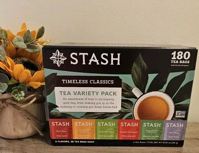 Stash Tea Variety Pack, 30 Count (Pack of 6) – 180 Bags Ex 05/27
