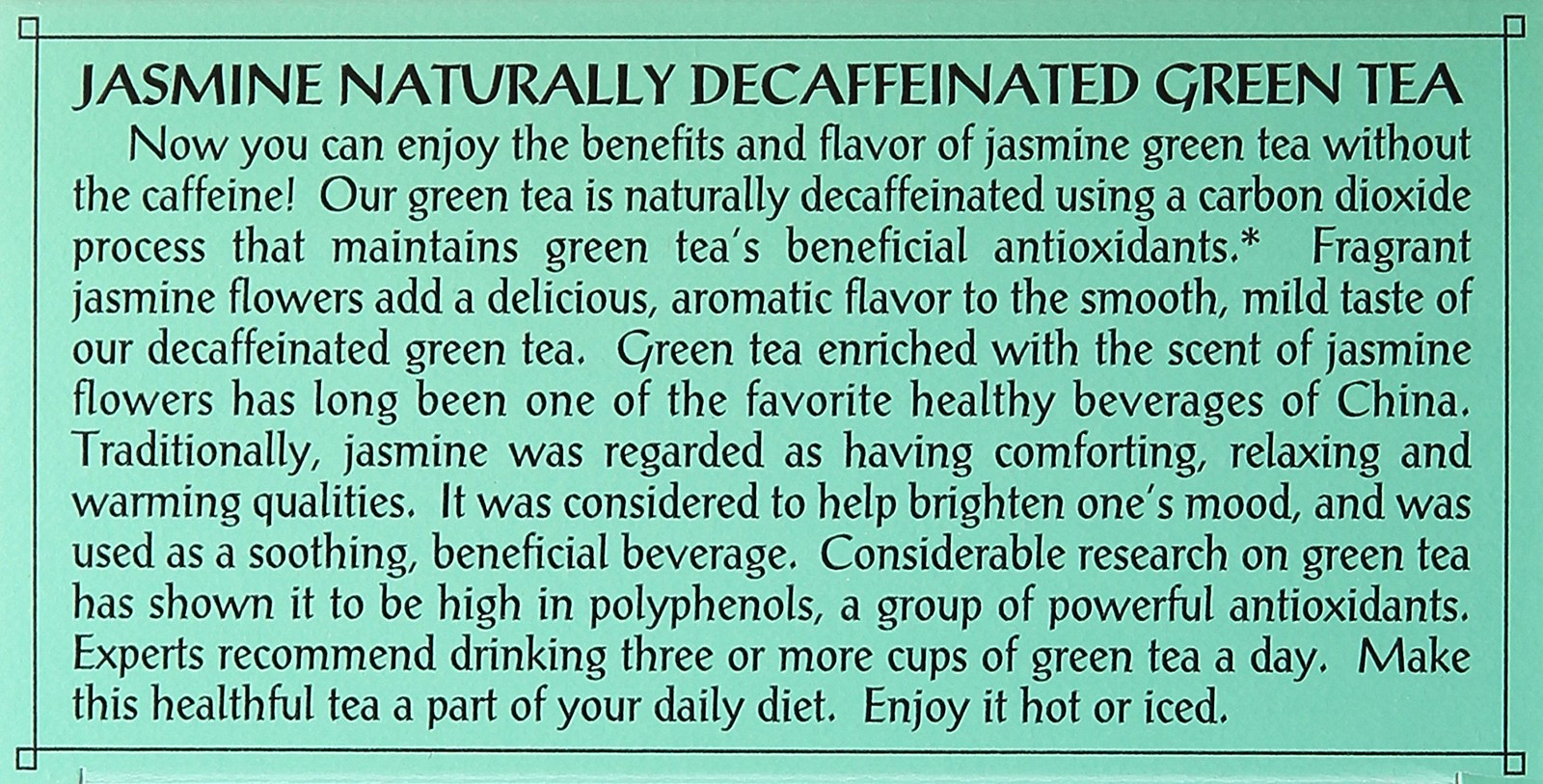 Triple Leaf Tea Jasmine Green Tea, 20 Count (Pack of 1), No Color