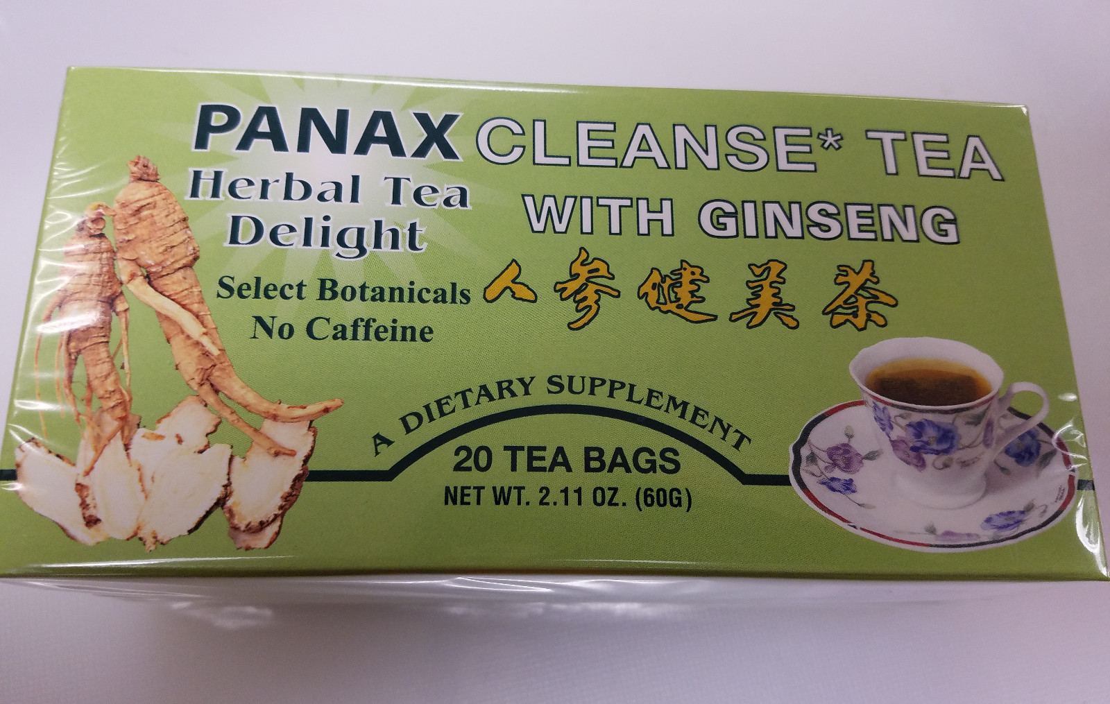 PANAX HERBAL TEA DELIGHT CLEANSE TEA WITH GENSING 20 TEA BAGS IN A PACK