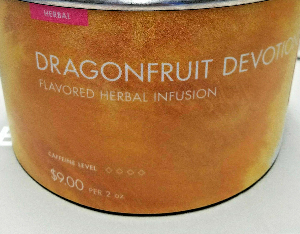 🍓 NEW! RARE! Teavana DRAGONFRUIT DEVOTION Herbal Tea Loose Leaf Tea 2 oz Bag 🍓