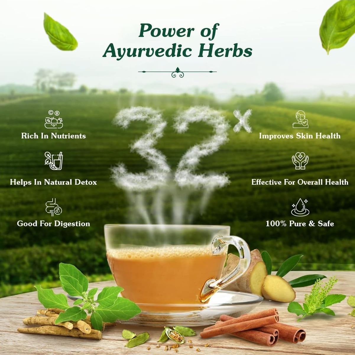 Jeena Sikho 32 Herbs Tea | Ayurvedic Kadha to Improve Digestion, 250g
