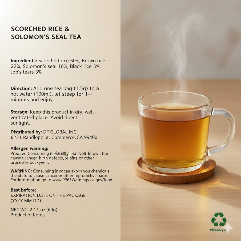 Damtuh Korean Roasted Rice & Solomon’s Seal Tea 누룽지 둥굴래차 Traditional Herbal Tea