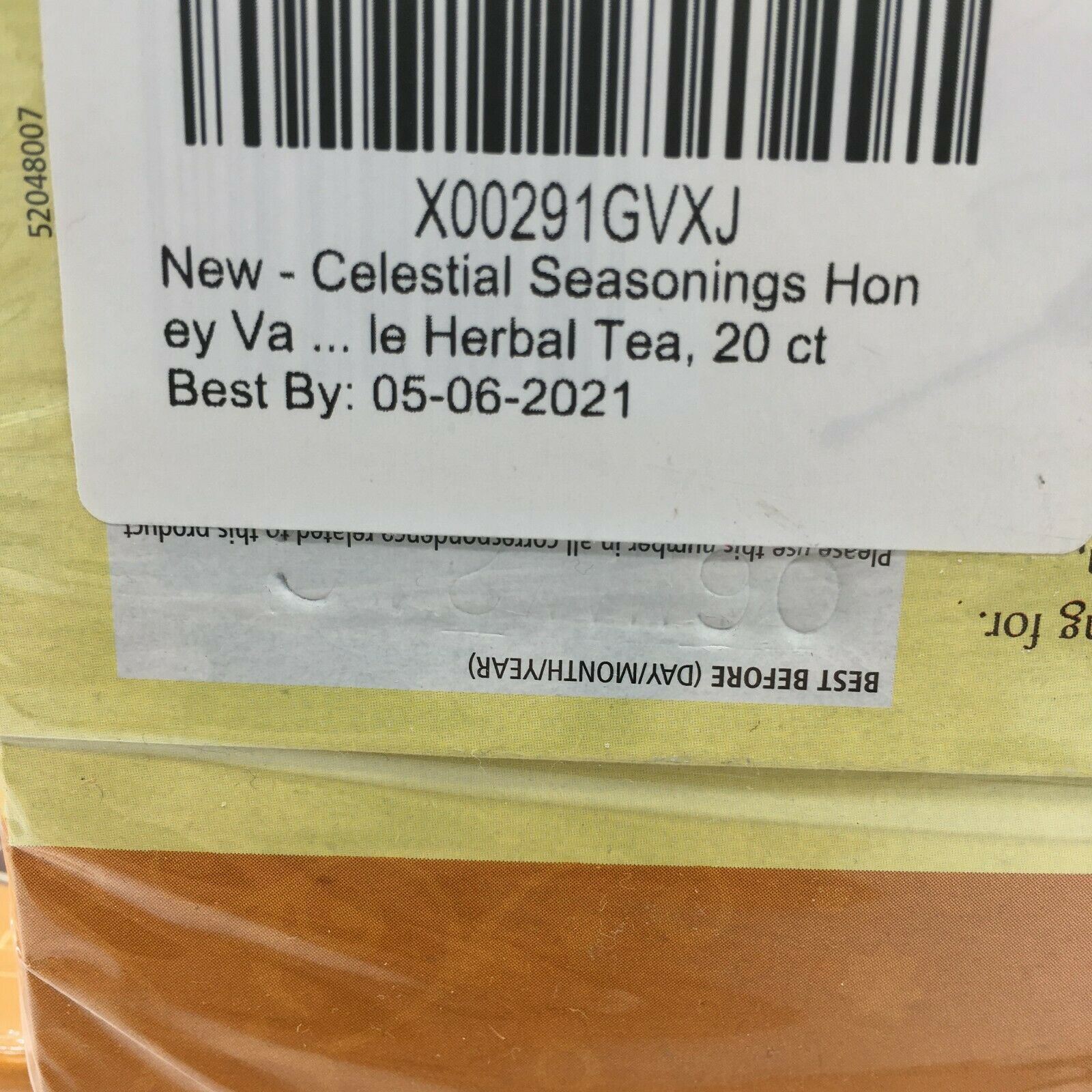 LOT OF 3 Celestial Seasonings Honey Vanilla Chamomile Herbal Tea 60 Tea Bags NEW