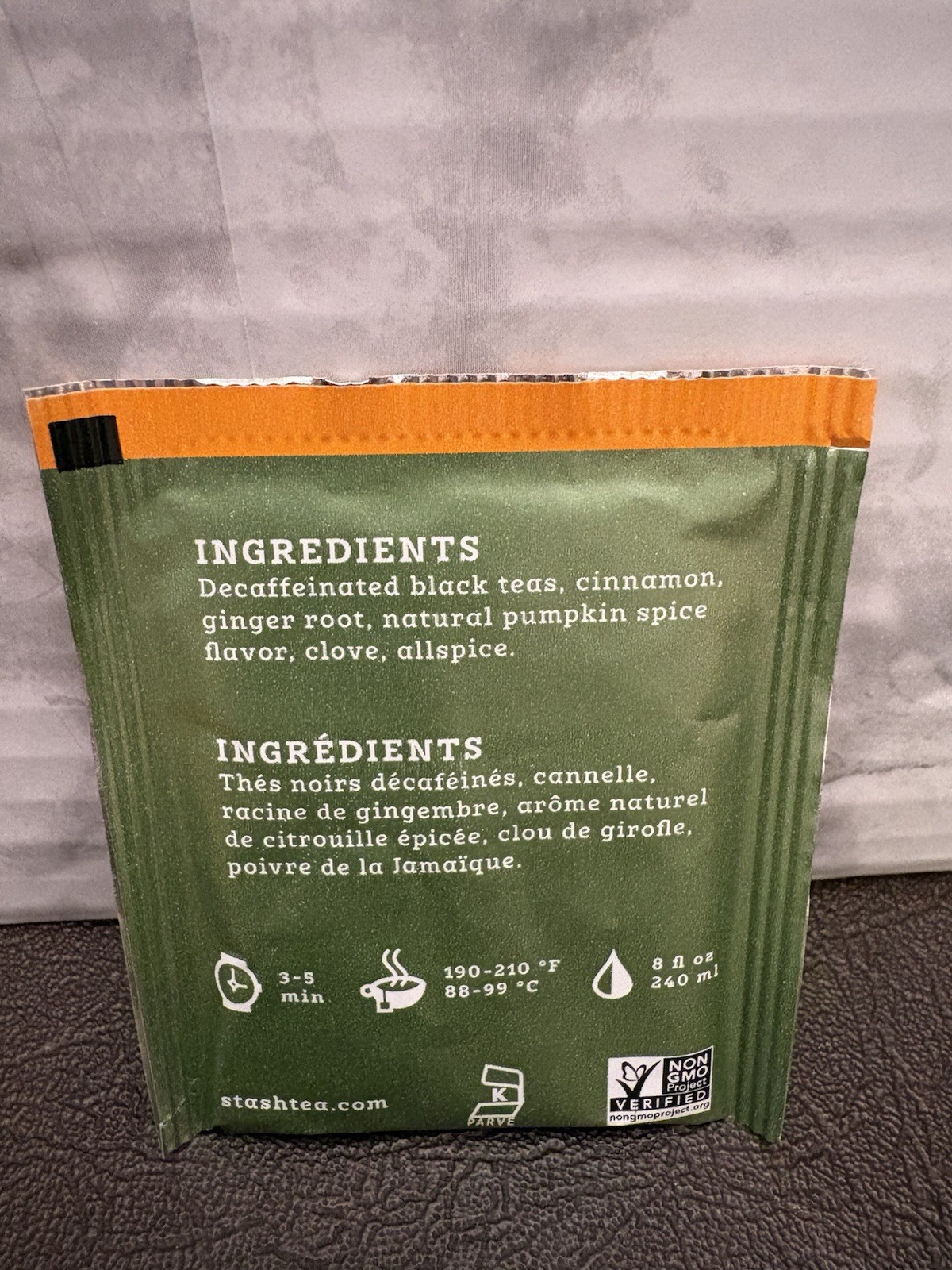 Stash Decaf Pumpkin Spice Tea 25 Tea Bags Exp 04/30/2028 New Sealed