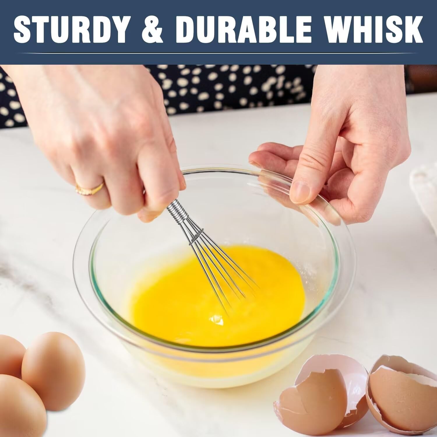 Eddeas Mini whisk, Small Whisk 2 Pieces, 5in and 7in 5+7 inch, Silver 2Pcs