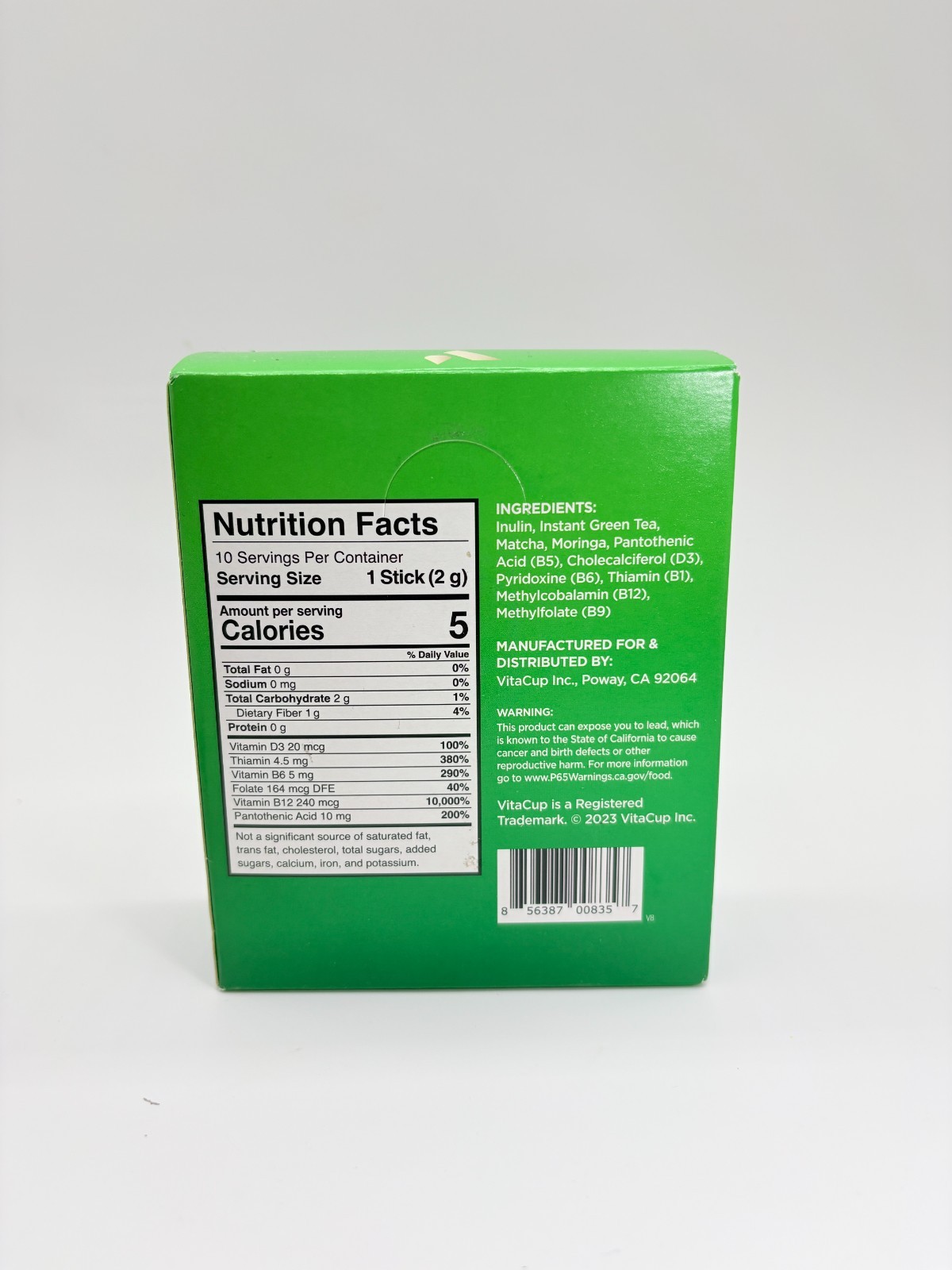VitaCup GREEN TEA – Matcha Moringa Antioxidants Vitamins 10 Sticks New Box
