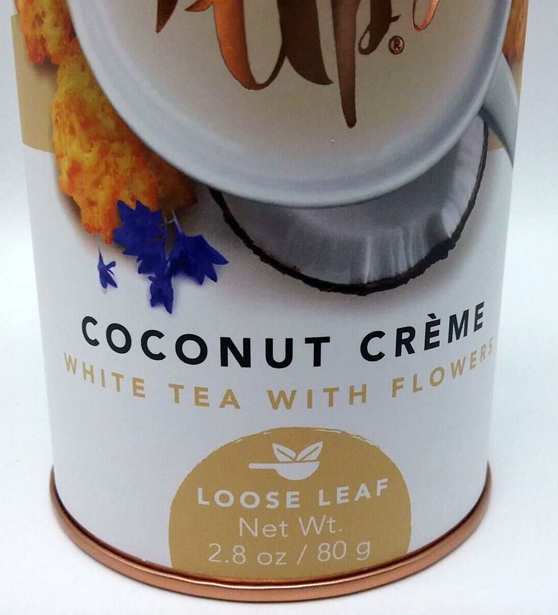 2 Tin Pinky Up Coconut Creme Loose Leaf White Tea w/Flowers 2.8 oz /80g Germany