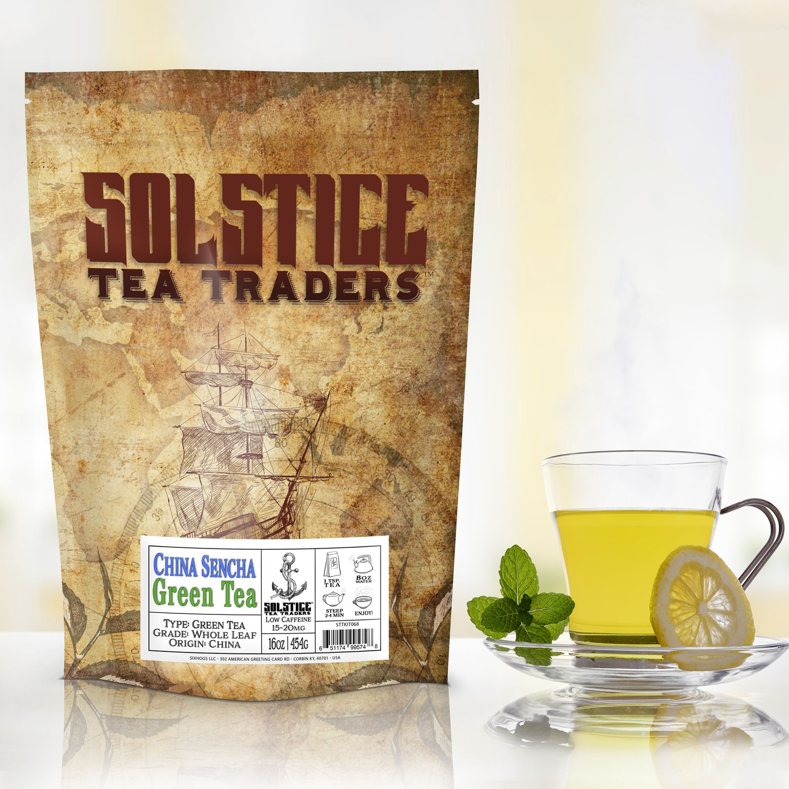 Sencha Loose Leaf Green Tea 16oz, Japanese Style Green Sencha Tea