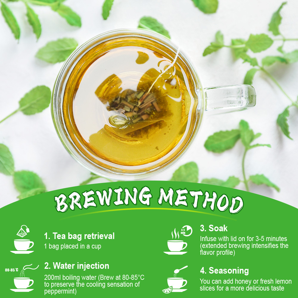 Organic Spearmint Tea Bags – 24 Count (Plant-Based Pyramid Tea Bags)